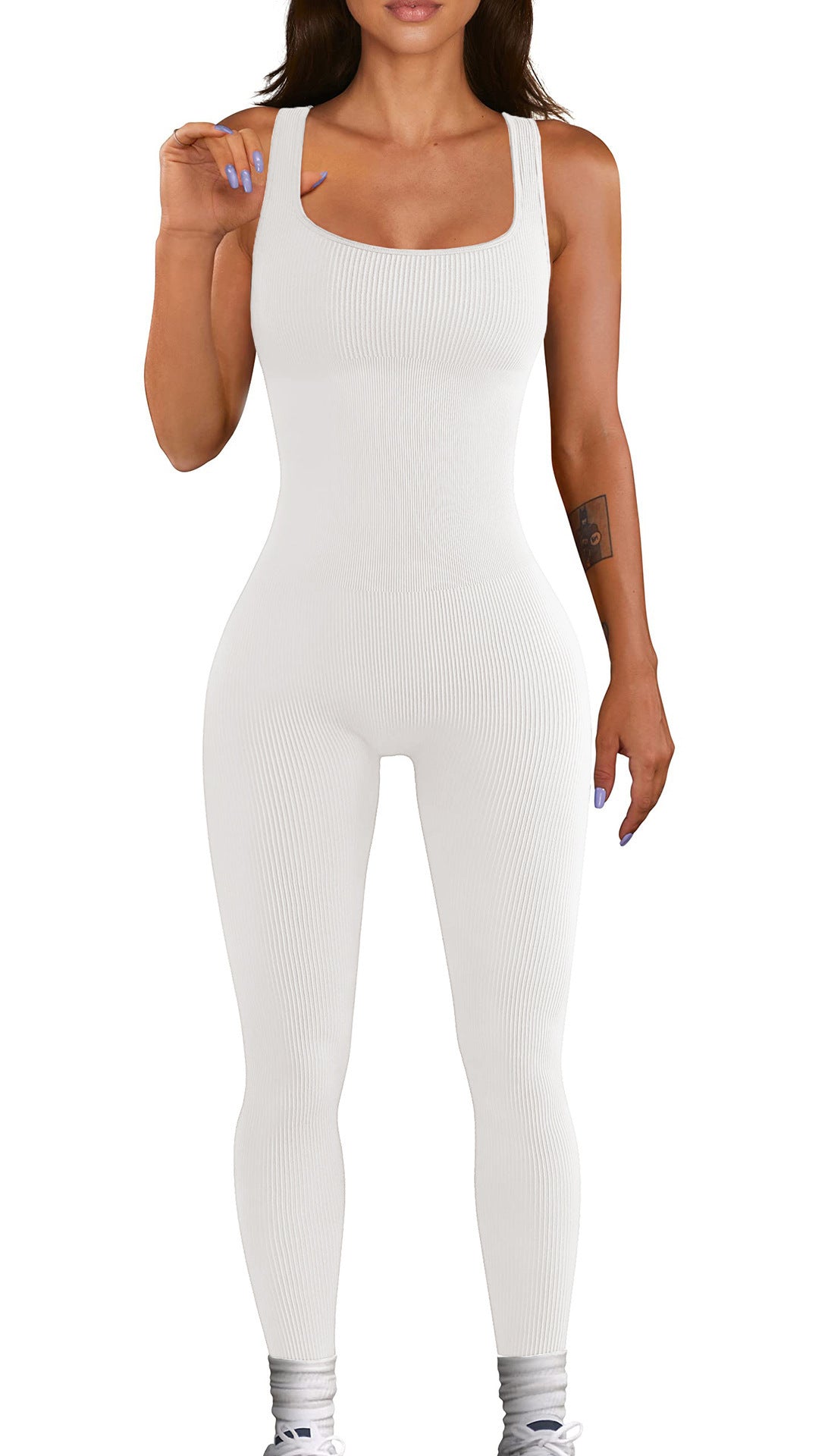 Women's Leggings Jumpsuit Ribbed Design Trendy Elegant