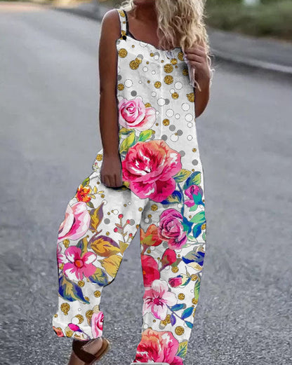 Women's Jumpsuit Floral Print Elegant Summer Wear