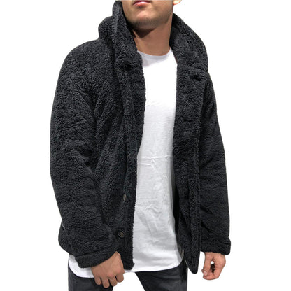 Plüschfleece-Jacke Kapuze Weich