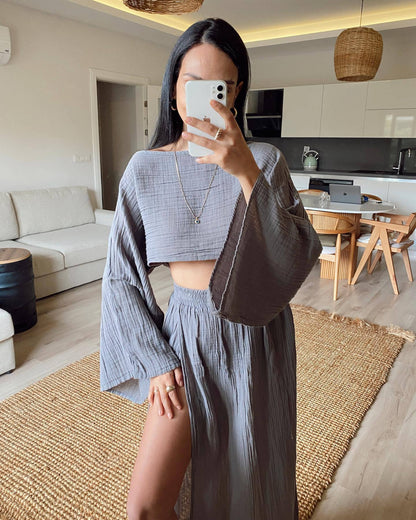 Women's Summer Set Cropped Top Miniskirt