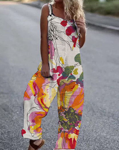 Women's Jumpsuit Floral Print Elegant Summer Wear