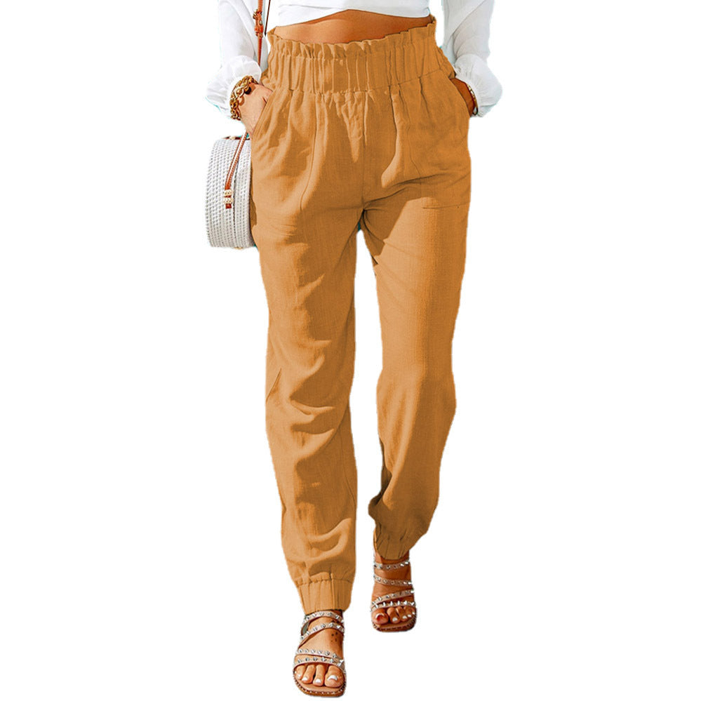 Women's Summer Trousers Lightweight Cotton Elastic
