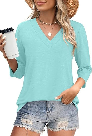 Women's Top V-Neck Elegant Blouse