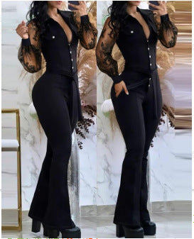 Women's Elegant Jumpsuit Tailored Fit Black