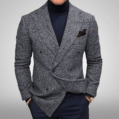 Men's Blazer Elegant Plaid Pattern