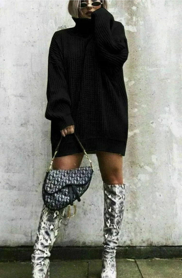 Women's Knitted Jumper Oversized Waffle Knit Trendy Style