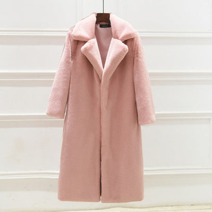 Luxury Women's Coat Teddy Style Long-Hair Winter Season
