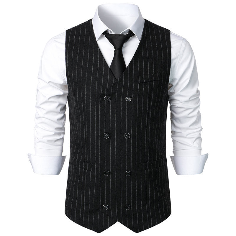 Men's Suit Vest Classic Stripe Design With Pockets