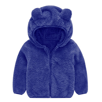Women's Fleece Jacket Bear Ears Hat Warm Cuddly