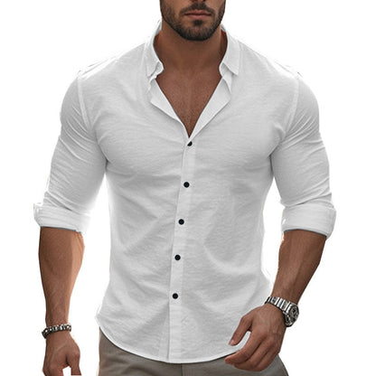 Herren Hemd Elegant Langarm Moderner Kragen