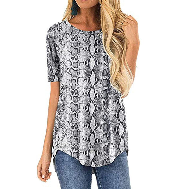 Damen Tierprint T-Shirt Trendy Sommerkleidung