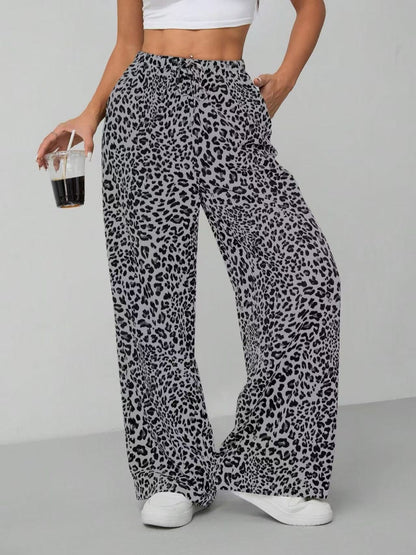 Women's Trousers Animal Print Wide Comfortable Style