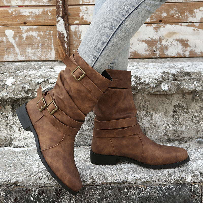 Women's Boots Robust Fashion Buckle