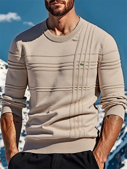Men's Knitted Jumper Modern Textured Design