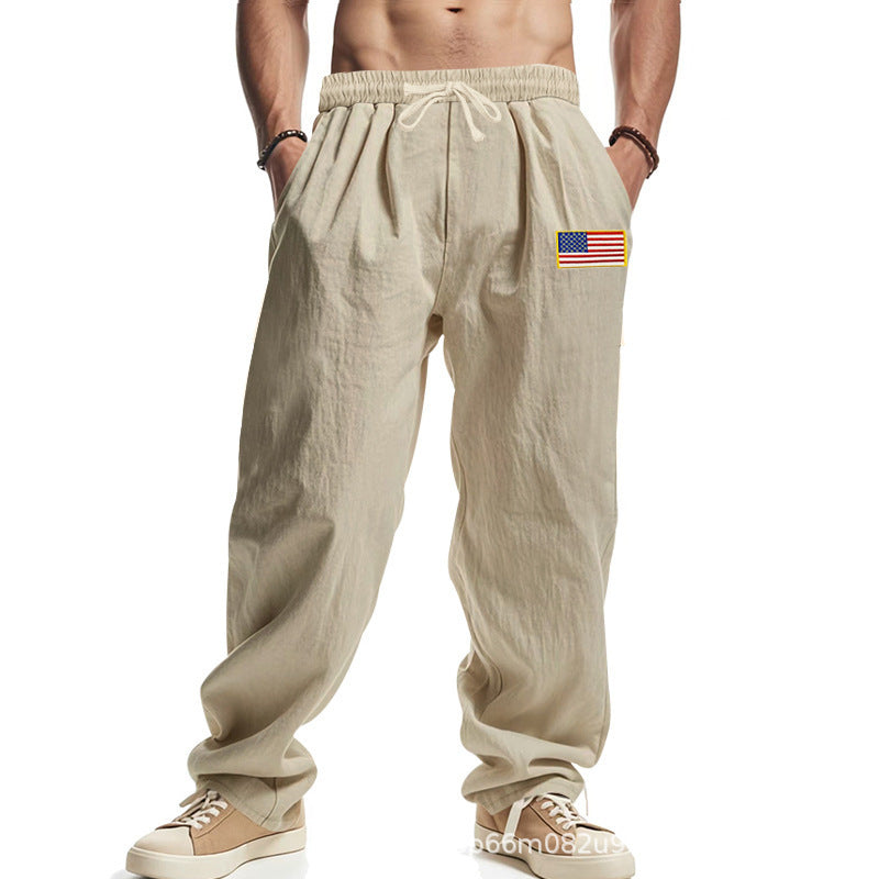 Men's Casual Trousers American Design Elastic Waistband