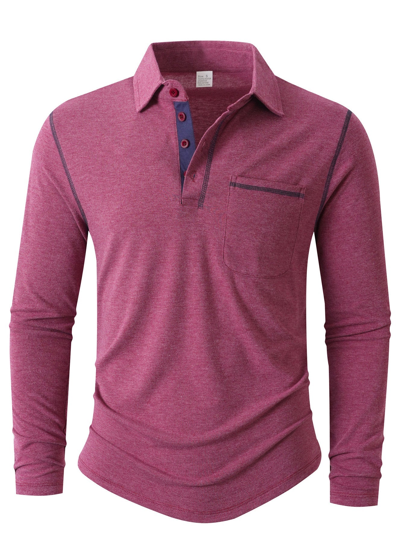 Men's Long-Sleeve Polo Shirt Elegant Sporty