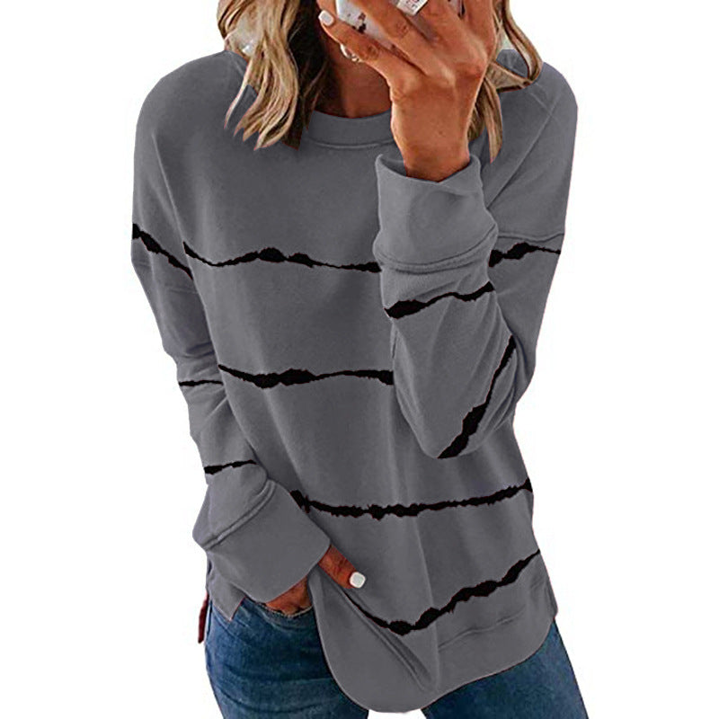 Women's Striped Sweatshirt Modern Style