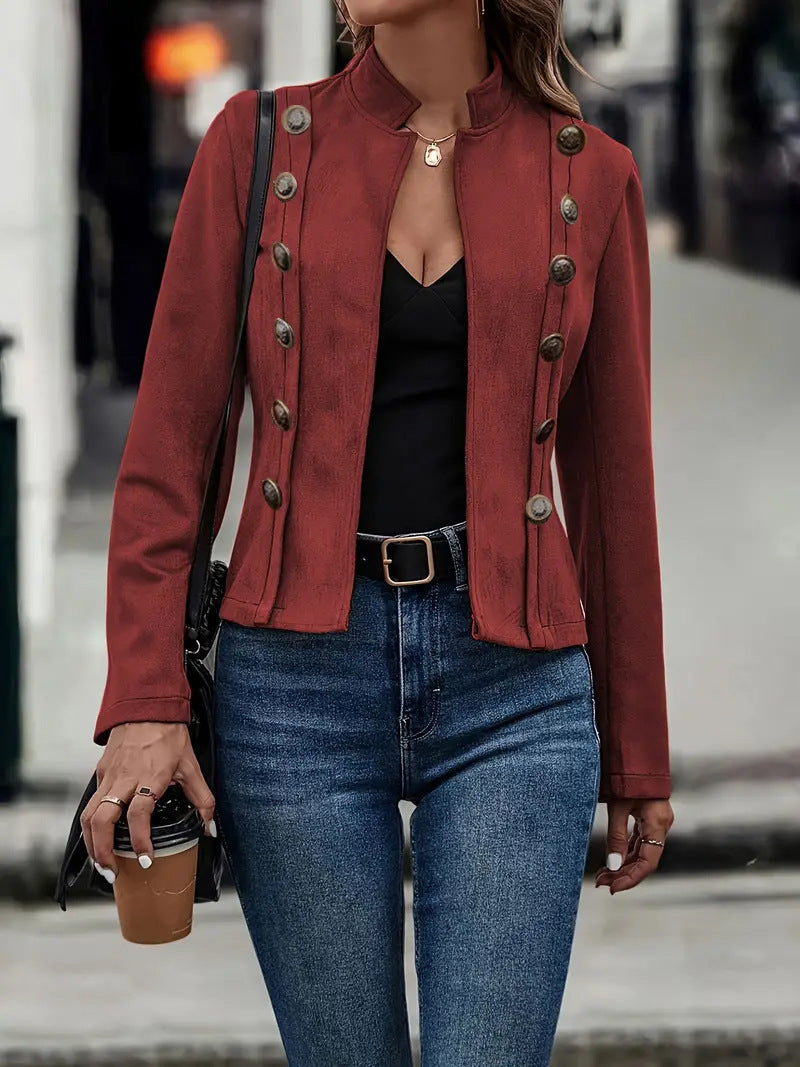 Women's Elegant Blazer with Special Buttons