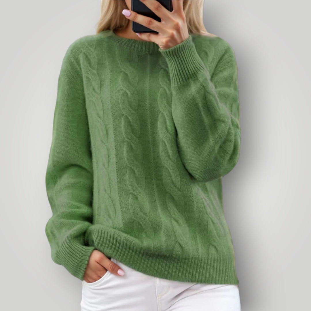 Women's Knitted Sweater - Soft Winter Pullover Long Sleeve