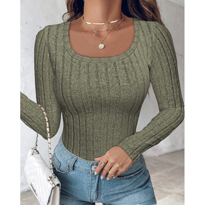 Women's Long-Sleeved Shirt Structured Design Elegant