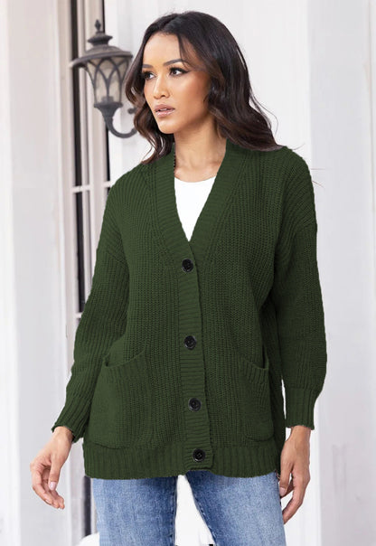 Women's Cardigan Large Pockets Classic Elegant Women's Jacket