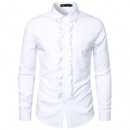 Men's Elegant Ruffle Design Shirt