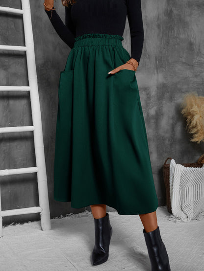 Women's Midi Skirt, Lightweight Summer Skirt with Pockets