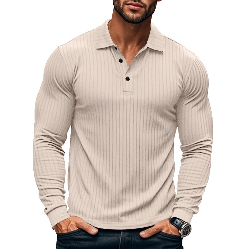 Men's Long-Sleeve Shirt Textured Pattern Modern