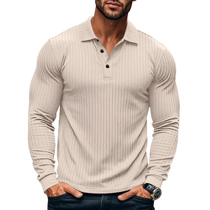 Men's Long-Sleeve Shirt Textured Pattern Modern