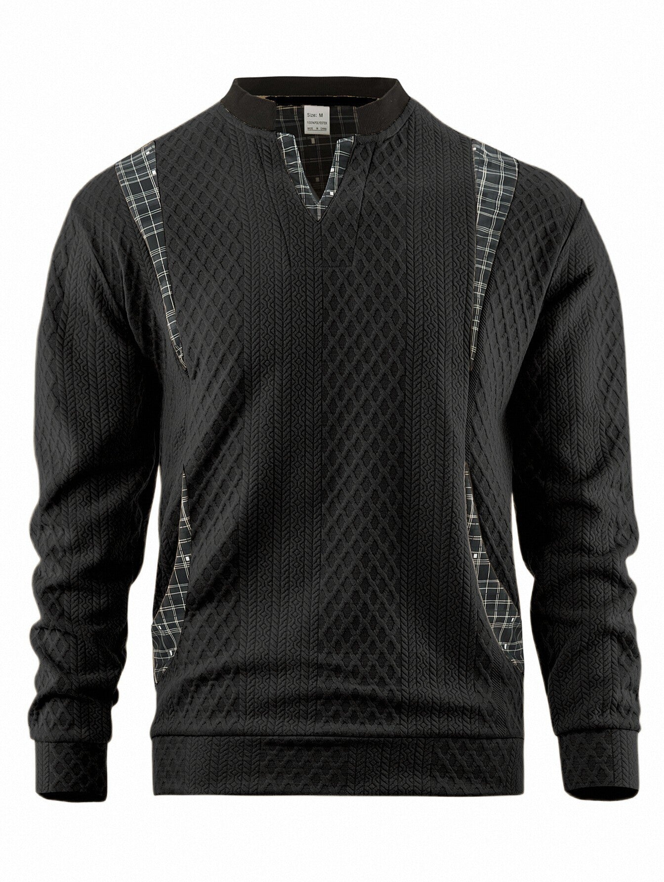Men's Knitted Sweater Modern Plaid Pattern Elegant Design