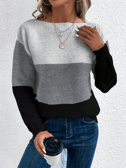 Women's Sweater Striped Pattern Elegant Design