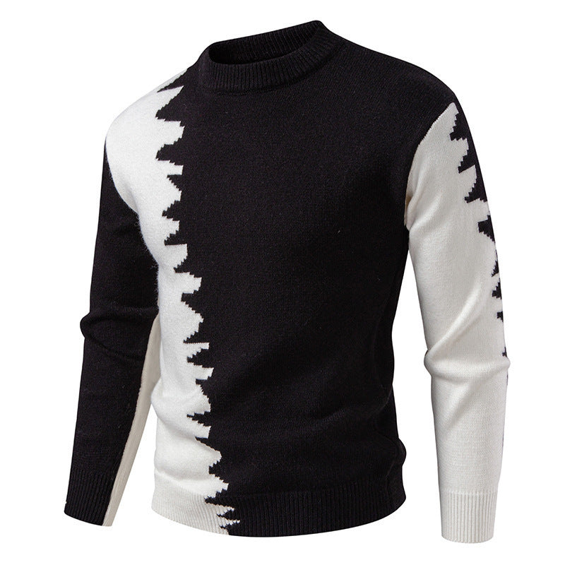 Men's Pullover Modern Color Gradient Round Neck