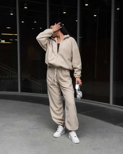 Women's Tracksuit Set Hooded Elastic Comfy