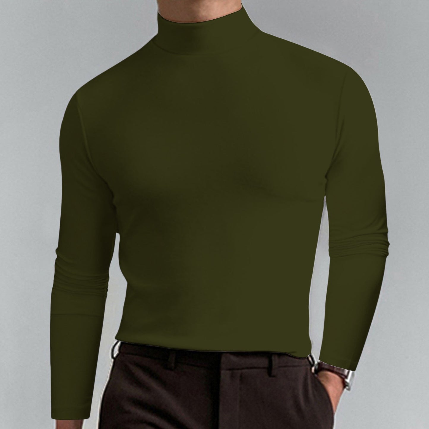 Men's Fine Cotton Turtleneck Sweater Elegant Design