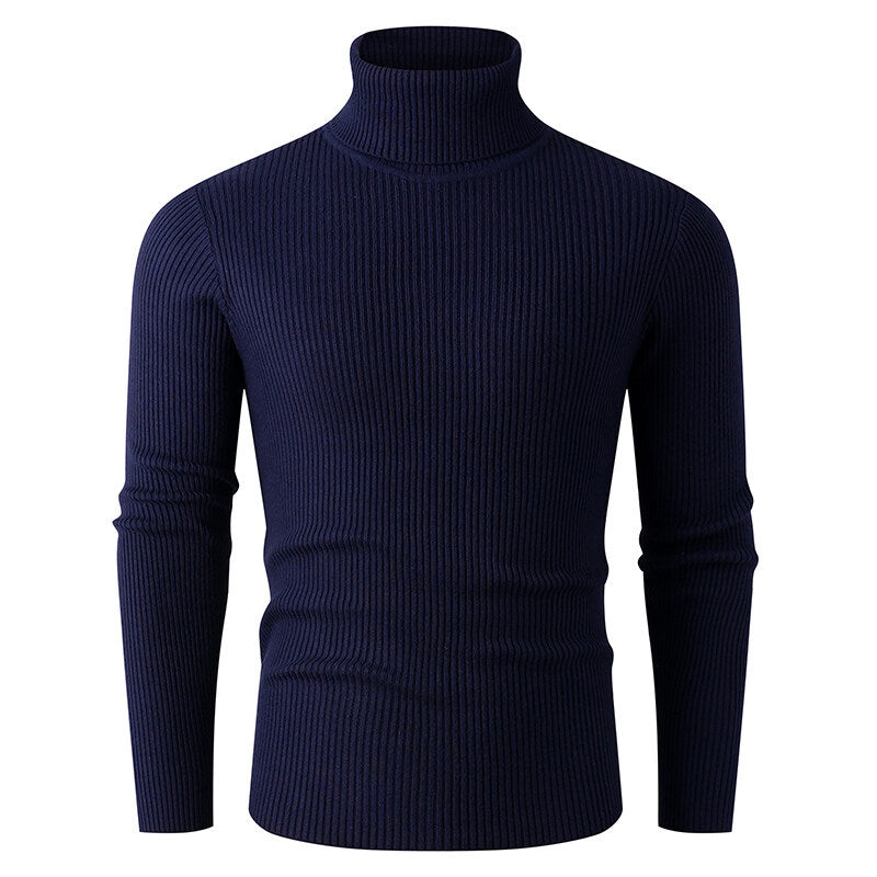 Men's Turtleneck Ribbed Jumper Elegant Design