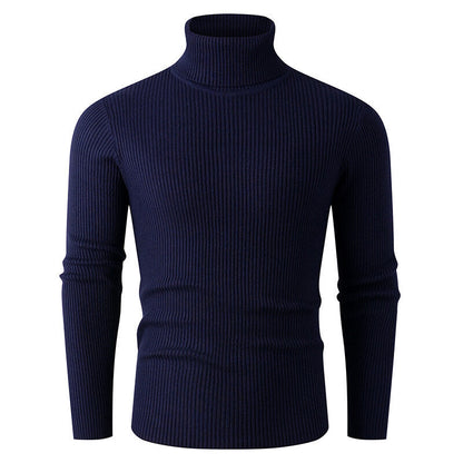 Men's Turtleneck Ribbed Jumper Elegant Design