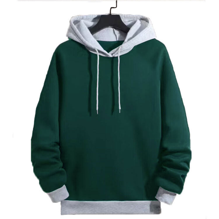 Herren Kapuzenpullover Sportlich Kontrast Ärmel - IdealeKleiden