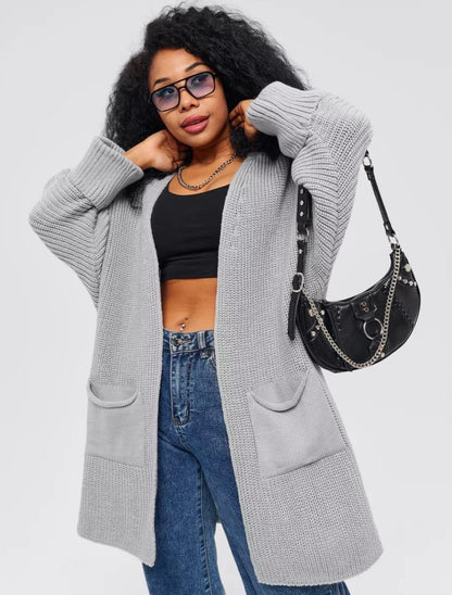 Oversize Cardigan Wool Blend Open
