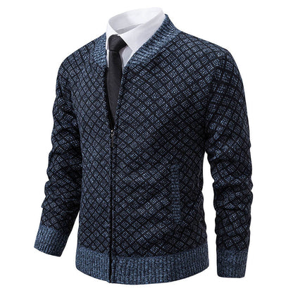 Men's Cardigan Modern Zip-Up Structured Stylish