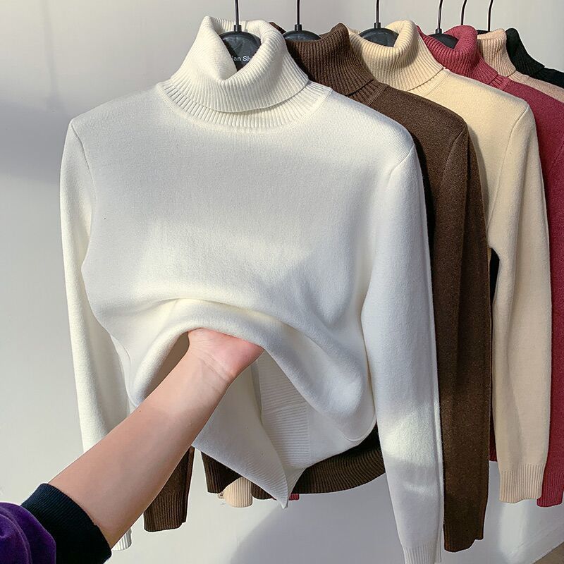 Soft Turtleneck Sweater Women Teddy Fleece
