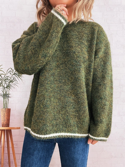 Women's Casual Color Block Comfy Pullover