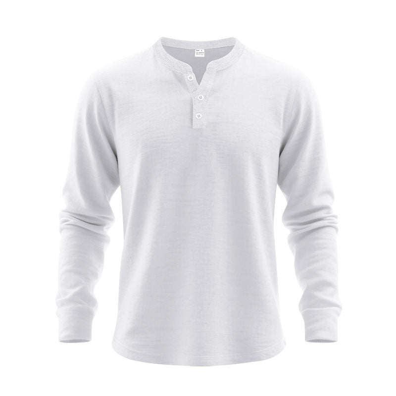 Herren Langarmshirt Elegantes Design Knöpfe