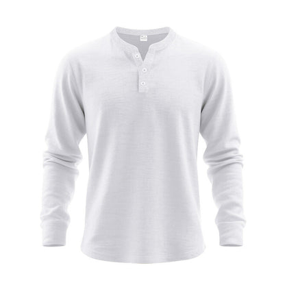 Herren Langarmshirt Elegantes Design Knöpfe