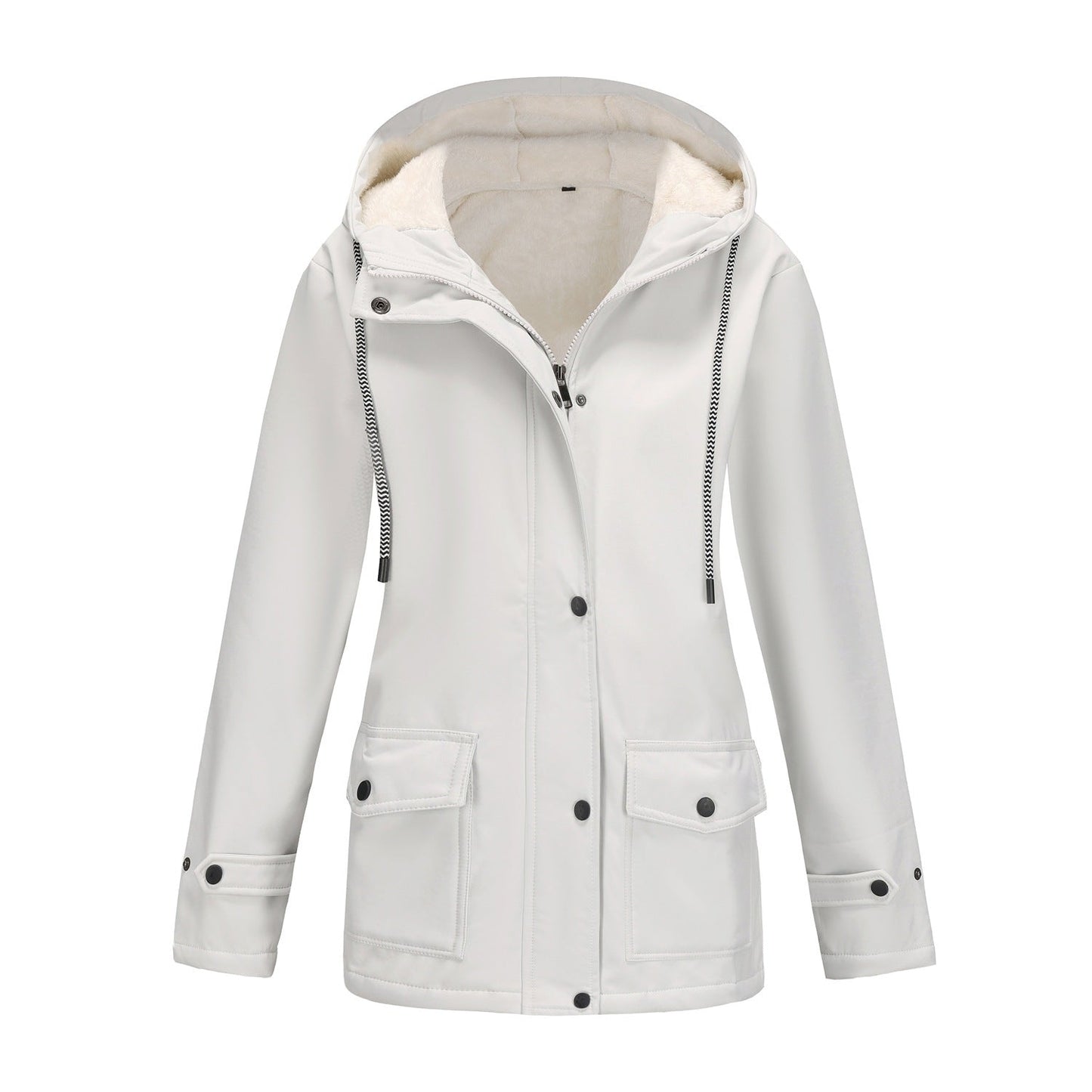 Women's Winter Jacket Warm Fleece Hooded Outdoor