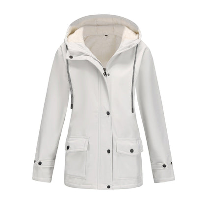 Women's Winter Jacket Warm Fleece Hooded Outdoor