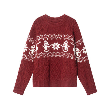 Women's Festive Christmas Jumper Snowman Design