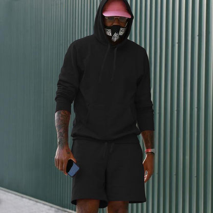 Men's Sportswear Set Sweat Hoodie Shorts Comfort