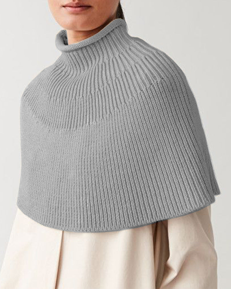 Women's Knitted Cape Elegant Design High Collar
