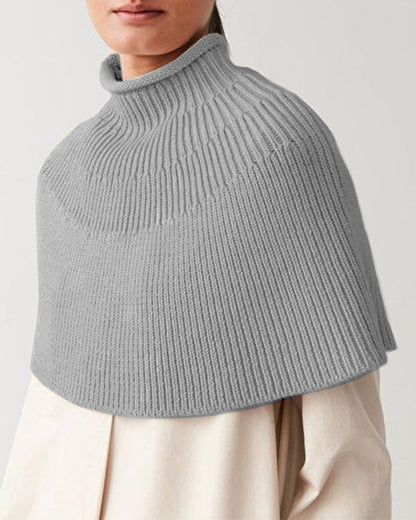 Women's Knitted Cape Elegant Design High Collar