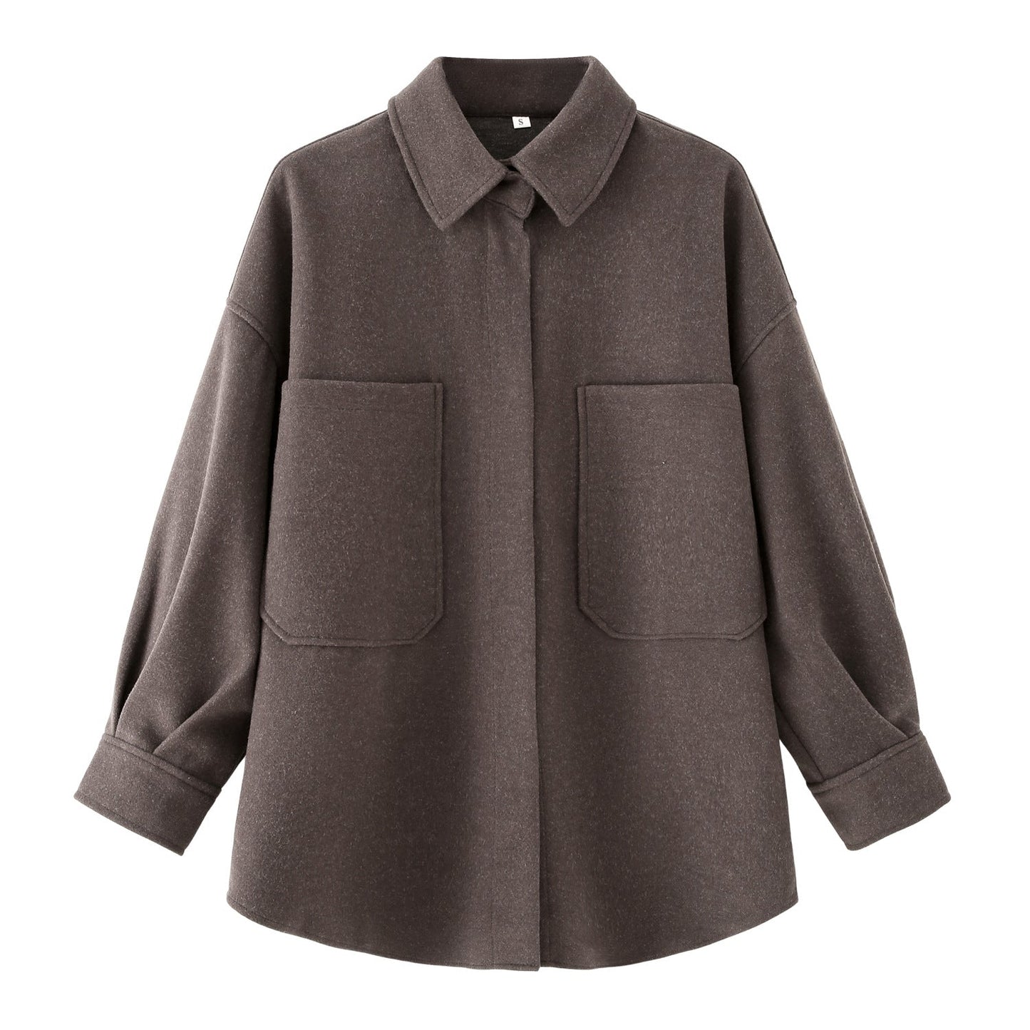 Women's Oversized Wool Jacket with Pockets and Chic Design